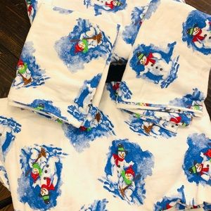 Snowman flannel sheet set for full/double bed